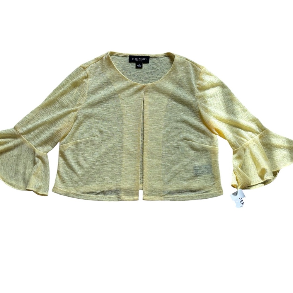 NWT Women Perceptions Yellow Medium Cardigan